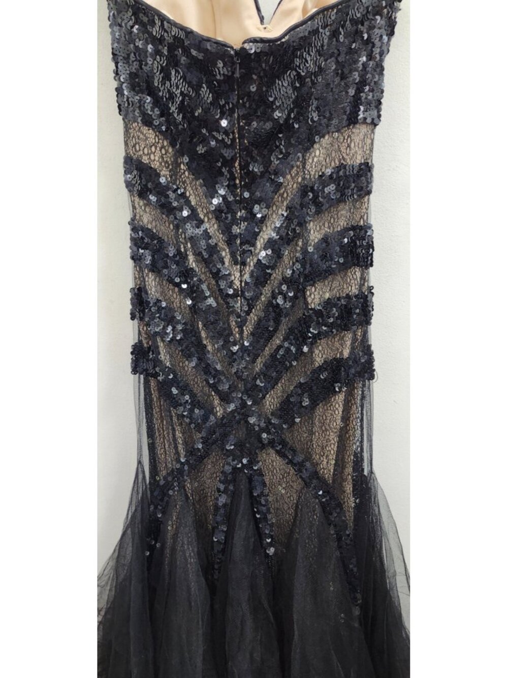Royal Queen Collection Black Sequin Mermaid Gown Formal Evening Prom Dress Sze 8 - Picture 9 of 16